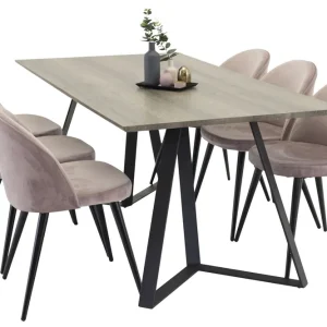 Venture Home Matgrupp Granville 180 cm Rektangulär med 6 Longreone stolar Svart - Möbler Köp online
