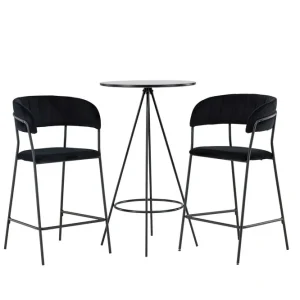 Venture Home Bistro Matgrupp 60 cm Rund med 2 Lui stolar Svart - Möbler Köp nu
