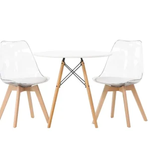 Venture Home Danburi Matgrupp 60 cm Rund med 2 Edvin stolar Vit - Möbler Säker betalning