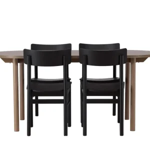 Köp online Venture Home Andy Matgrupp 180 cm Oval med 4 Montros stolar Svart - Möbler