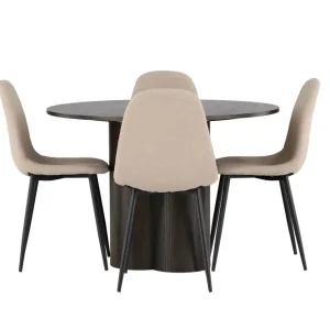 Lågt pris Venture Home Olivia Matgrupp 110 cm Rund med 4 Polar stolar Beige - Möbler