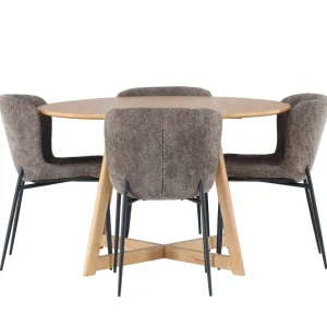 Reapris Venture Home Yakidon Matgrupp 120 cm Rund med 4 Modesto stolar Brun - Möbler