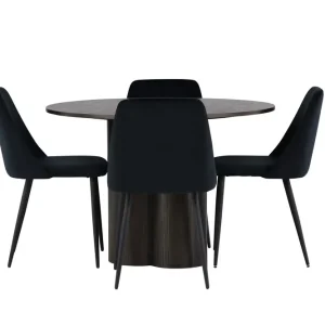 Venture Home Olivia Matgrupp 110 cm Rund med 4 Night stolar Svart - Möbler Köp online