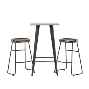 Begränsat erbjudande Venture Home Tempe Matgrupp 60 cm Rektangulär med 2 Ozark stolar Svart - Möbler