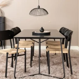 Venture Home Pippi Matgrupp 190 cm Rektangulär med 6 Polly stolar Svart - Möbler I lager
