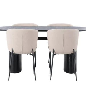 Venture Home Isolde Matgrupp 180 cm Oval med 4 Modesto stolar Beige - Möbler Rabatter