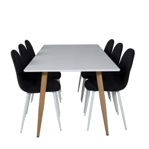 Populär Venture Home Polar Matgrupp 180 cm Rektangulär med 6 Polar stolar Svart - Möbler