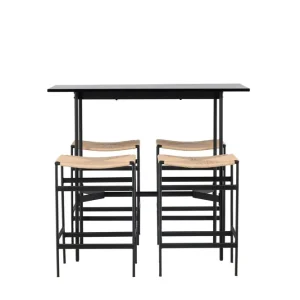 Venture Home Rax Matgrupp 120 cm Rektangulär med 4 Polly stolar Svart - Möbler Billig
