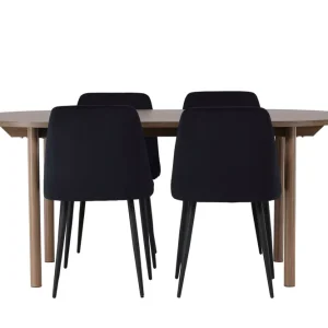 Endast denna vecka Venture Home Andy Matgrupp 180 cm Oval med 4 Night stolar Svart - Möbler