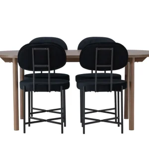 Venture Home Andy Matgrupp 180 cm Oval med 4 Stella stolar Svart - Möbler Sista chansen