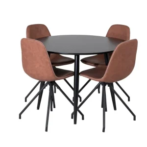 Köp online Venture Home Polar Matgrupp 100 cm Rund med 4 Polar stolar Svart - Möbler