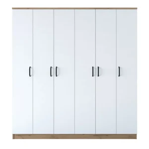Billigare Jaidul Garderob 180x190,8 cm Brun/Vit - Förvaring