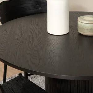 Venture Home Bianca Matgrupp 110 cm Rund med 4 Polly stolar Svart - Möbler Snabb leverans