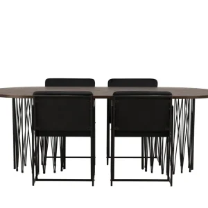 Venture Home Stone Matgrupp 220 cm Oval med 4 Richmond stolar Svart - Möbler Beställ idag