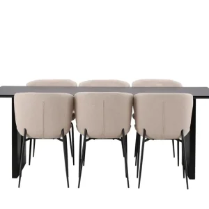 Premium Venture Home Vail Matgrupp 200 cm Rektangulär med 6 Modesto stolar Beige - Möbler