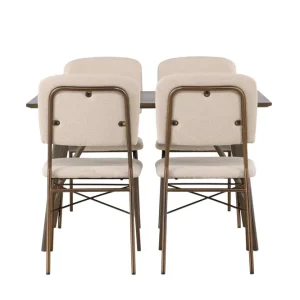 Venture Home Kaseidon Matgrupp 120 cm Rektangulär med 4 Seda stolar Beige - Möbler Nedsatt pris