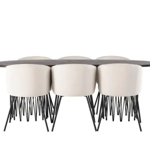Extra rabatt Venture Home Stone Matgrupp 220 cm Rektangulär med 6 Berit stolar Beige - Möbler