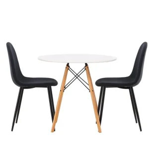 Venture Home Danburi Matgrupp 60 cm Rund med 2 Polar stolar Svart - Möbler Snabb frakt