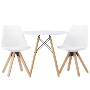 Venture Home Danburi Matgrupp 60 cm Rund med 2 Zeno stolar Vit - Möbler Lågt pris