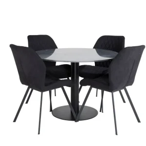 Billigare Venture Home Estelle Matgrupp 106 cm Rund med 4 Gemma stolar Svart - Möbler