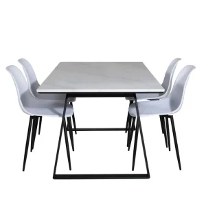 Venture Home Estelle Matgrupp 140 cm Rektangulär med 4 Polar stolar Svart - Möbler Begränsad tid