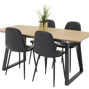 Venture Home Inca Matgrupp 160 cm Rektangulär med 4 Polar stolar Svart - Möbler Begränsat antal