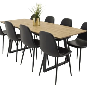Venture Home Inca Matgrupp 160 cm Rektangulär med 8 Polar stolar Svart - Möbler Kundfavorit