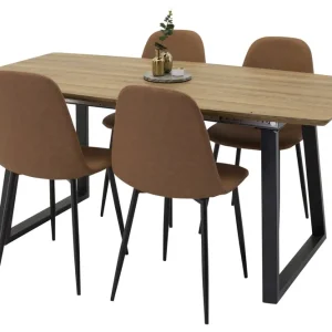 risnedsättning Venture Home Inca Matgrupp 160 cm Rektangulär med 4 Polar stolar Svart - Möbler