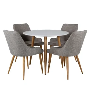 Populärt val Venture Home Polar Matgrupp 90 cm Rund med 4 Plaza stolar Grå - Möbler
