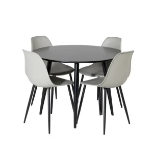 Venture Home Plaza Matgrupp 100 cm Rund med 4 Polar stolar Svart - Möbler Köp online