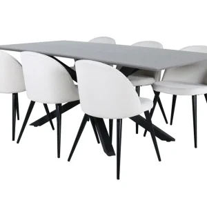 Erbjudandepris Venture Home Piazza Matgrupp 180 cm Rektangulär med 6 Velvet stolar Beige - Möbler