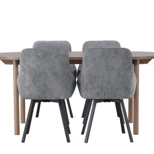 Outlet Venture Home Andy Matgrupp 180 cm Oval med 4 Rosie stolar Svart - Möbler