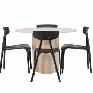 Venture Home Olivia Matgrupp 110 cm Rund med 4 Ursholmen stolar Whitewash - Möbler Utförsäljning