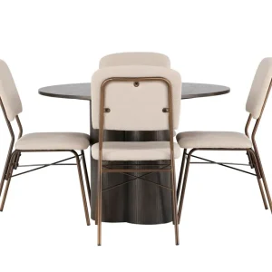 Kampanj Venture Home Olivia Matgrupp 110 cm Rund med 4 Seda stolar Beige - Möbler