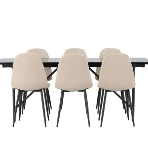 Venture Home Astrid Matgrupp 200 cm Rektangulär med 6 Polar stolar Beige - Möbler Fynd