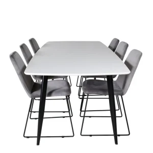 Kampanj Venture Home Polar Matgrupp 240 cm Rektangulär med 6 Muce stolar Svart - Möbler