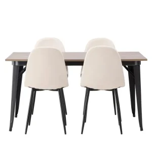 Venture Home Tempe Matgrupp 140 cm Rektangulär med 4 Polar stolar Beige - Möbler Snabb leverans