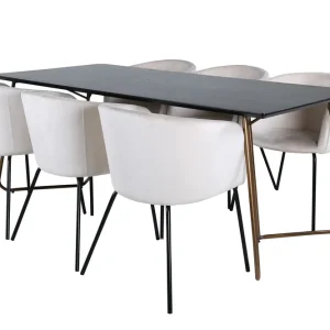 Begränsat antal Venture Home Petra Matgrupp 190 cm Rektangulär med 6 Berit stolar Beige - Möbler
