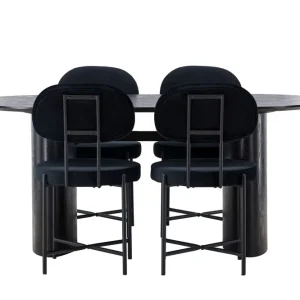 Endast idag Venture Home Isolde Matgrupp 180 cm Oval med 4 Stella stolar Svart - Möbler