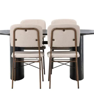 Venture Home Isolde Matgrupp 180 cm Oval med 4 Seda stolar Beige - Möbler Nyhet
