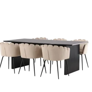 Premium Venture Home Matgrupp Sicharo 200 cm Rektangulär med 6 Limhamn stolar Beige - Möbler