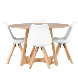 Kundfavorit Venture Home Yakidon Matgrupp 120 cm Rund med 4 Zeno stolar Brun - Möbler