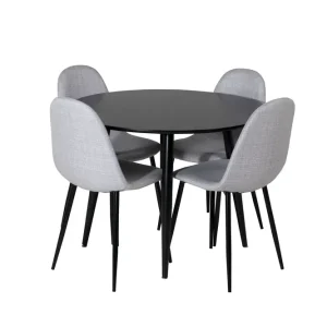 Kampanj Venture Home Plaza Matgrupp 100 cm Rund med 4 Polar stolar Svart - Möbler