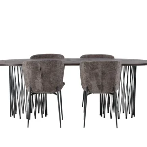 Venture Home Stone Matgrupp 220 cm Oval med 4 Modesto stolar Mörkgrå - Möbler Beställ idag