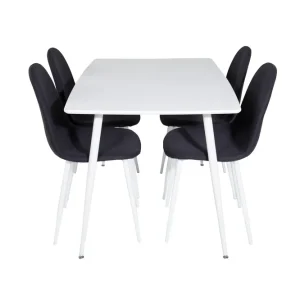 Venture Home Polar Matgrupp 120 cm Rektangulär med 4 Polar stolar Svart - Möbler Kampanjpris