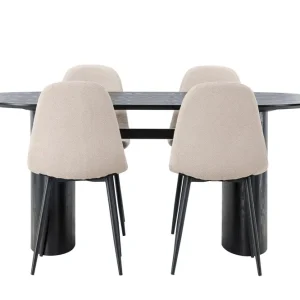 risnedsättning Venture Home Isolde Matgrupp 180 cm Oval med 4 Polar stolar Beige - Möbler