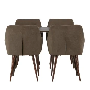 Venture Home Kaseidon Matgrupp 120 cm Rektangulär med 4 Tomorrow stolar Brun - Möbler Nyhet