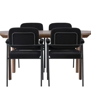 Köp online Venture Home Andy Matgrupp 180 cm Oval med 4 Yesterday stolar Svart - Möbler