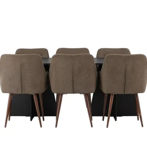 Venture Home Bootcut Matgrupp 230 cm Oval med 6 Tomorrow stolar Brun - Möbler Rabatter