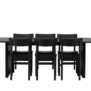 Venture Home Vail Matgrupp 200 cm Rektangulär med 6 Montros stolar Svart - Möbler Sista chansen